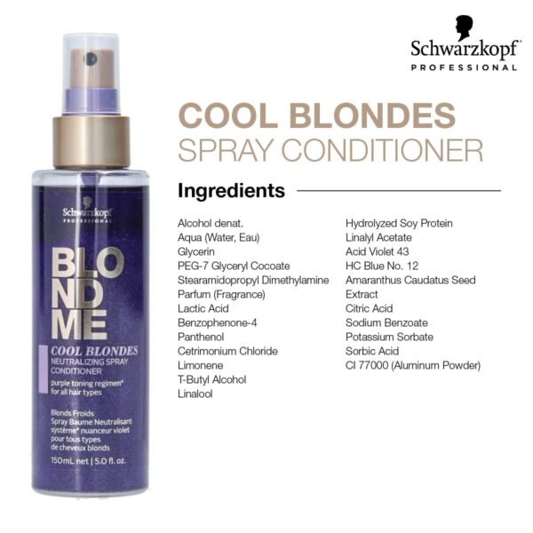 Schwarzkopf BLONDME - Cool Blondes Neutralizing Spray Conditioner - Image 4