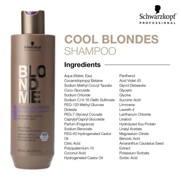 Schwarzkopf BLONDME Cool Blondes Neutralizing Shampoo - Image 2
